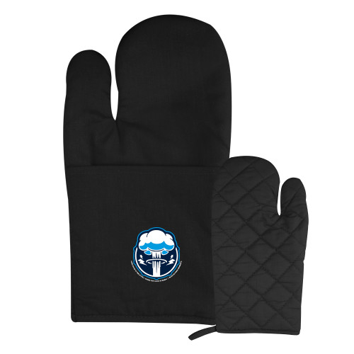  Quilted Canvas Black Oven Mitt - Sonic Boom Smoke
