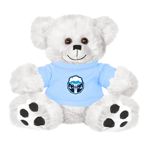  Plush Big Paw 8 1/2 inch White Bear w/Light Blue Shirt - Sonic Boom Smoke