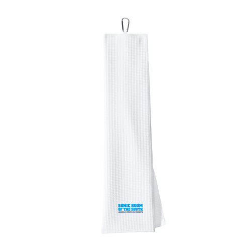  White Waffle Microfiber Golf Towel - Sonic Boom of the South