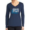 Thumbnail image for  Womens Navy Performance Long Sleeve V Neck Shirt