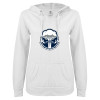 Thumbnail image for  ENZA Womens White V Notch Raw Edge Fleece Hoodie