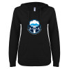 Thumbnail image for  ENZA Womens Black V Notch Raw Edge Fleece Hoodie