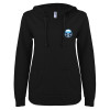 Thumbnail image for  ENZA Womens Black V Notch Raw Edge Fleece Hoodie
