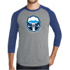 Thumbnail image for  Grey/Royal Heather Triblend Baseball Raglan Tee