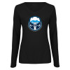 Thumbnail image for  Womens Black Long Sleeve V Neck Tee 