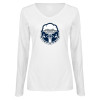 Thumbnail image for  Womens White Long Sleeve V Neck Tee