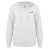 Thumbnail image for  ENZA Womens White V Notch Raw Edge Fleece Hoodie