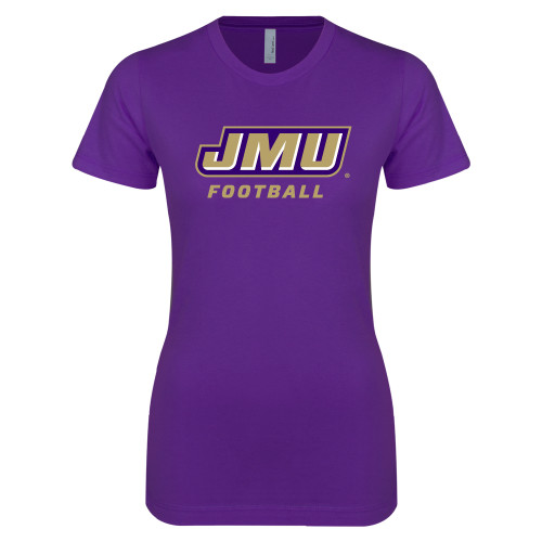 James Madison Next Level Womens Purple Boyfriend T