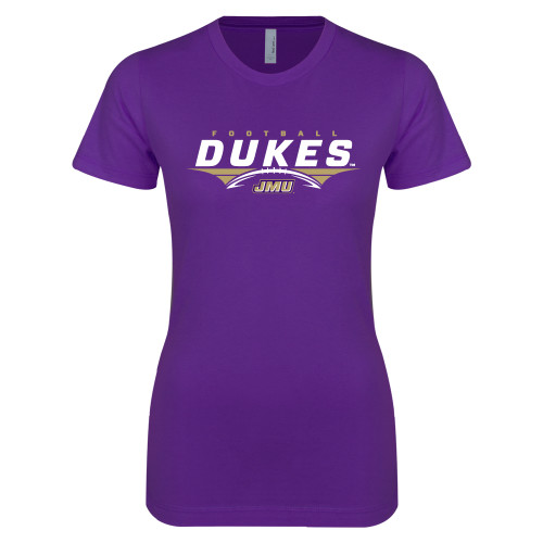 James Madison Next Level Womens Purple Boyfriend T