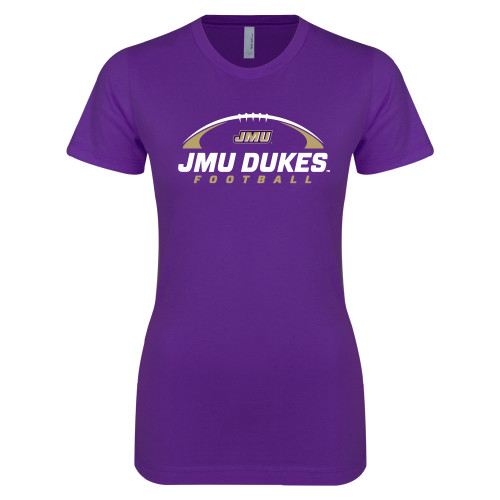 James Madison Next Level Womens Purple Boyfriend T