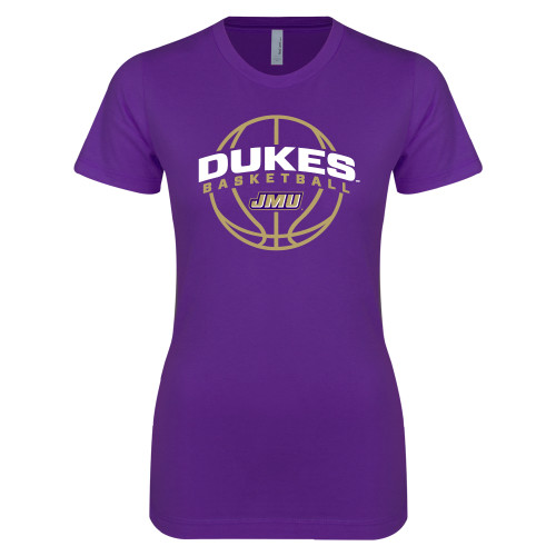 James Madison Next Level Womens Purple Boyfriend T