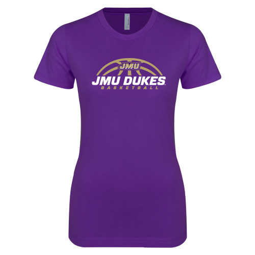 James Madison Next Level Womens Purple Boyfriend T