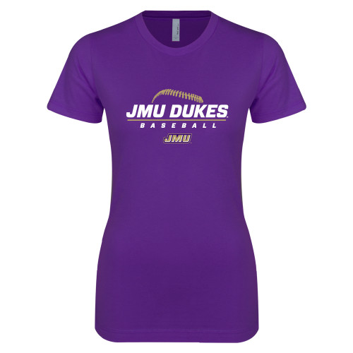 James Madison Next Level Womens Purple Boyfriend T