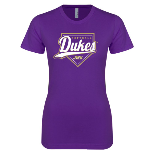 James Madison Next Level Womens Purple Boyfriend T