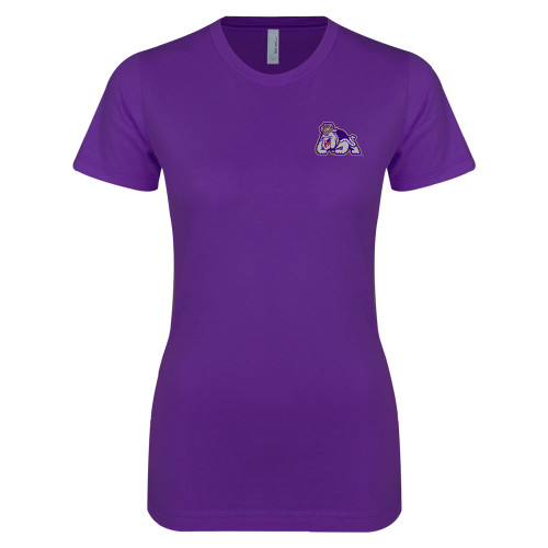 James Madison Next Level Womens Purple Boyfriend T