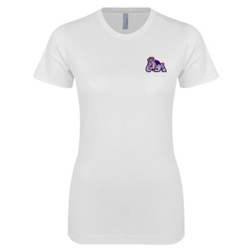  Next Level Womens White Boyfriend Tee - Duke Dog