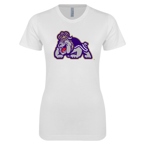  Next Level Womens White Boyfriend Tee - Duke Dog