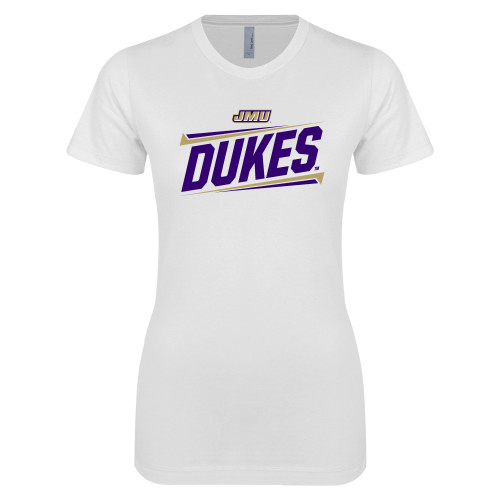  Next Level Womens White Boyfriend Tee - Dukes Slanted