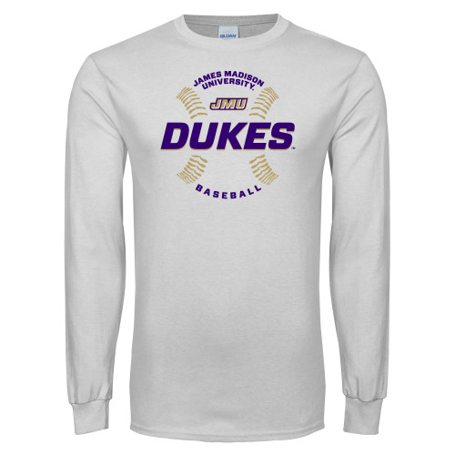 James Madison White Long Sleeve T Shi