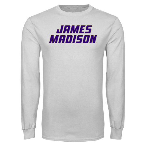 James Madison White Long Sleeve T Shi