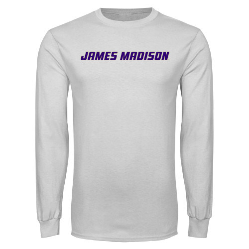 James Madison White Long Sleeve T Shi