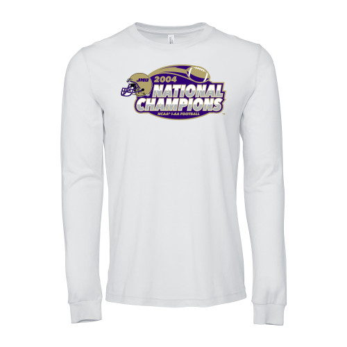 James Madison Bella + Canvas White Jersey Cotton Long Sleeve T Shi