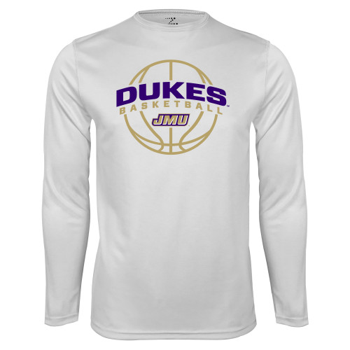 James Madison White Performance Long Sleeve Shi