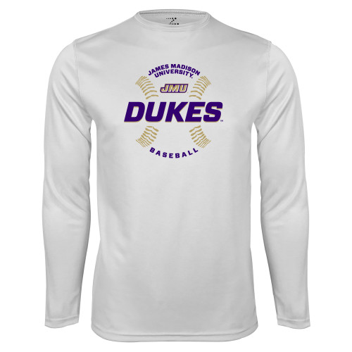 James Madison White Performance Long Sleeve Shi