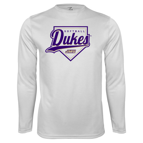 James Madison White Performance Long Sleeve Shi