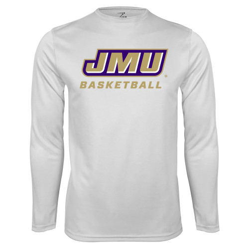  White Performance Long Sleeve Shirt - Basketball