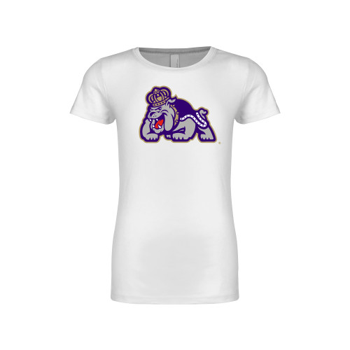 James Madison Next Level Girls White Fashion Fit T Shi