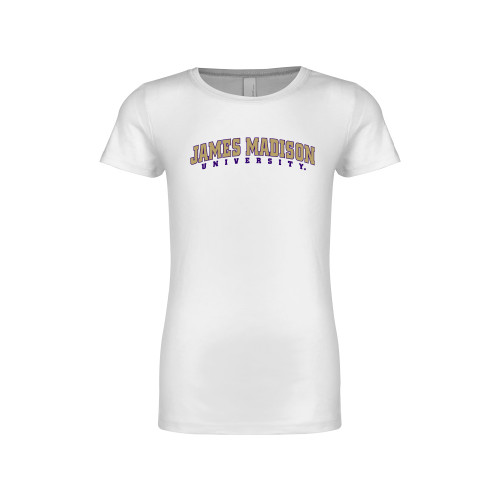 James Madison Next Level Girls White Fashion Fit T Shi