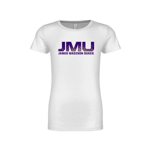 James Madison Next Level Girls White Fashion Fit T Shi