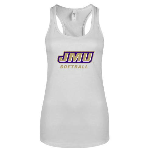 James Madison Next Level Racerback Tank Whi