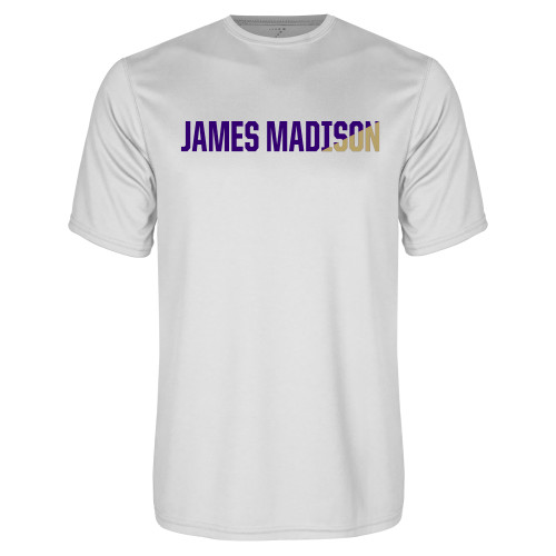  White Performance Tee - James Madison Two Tone