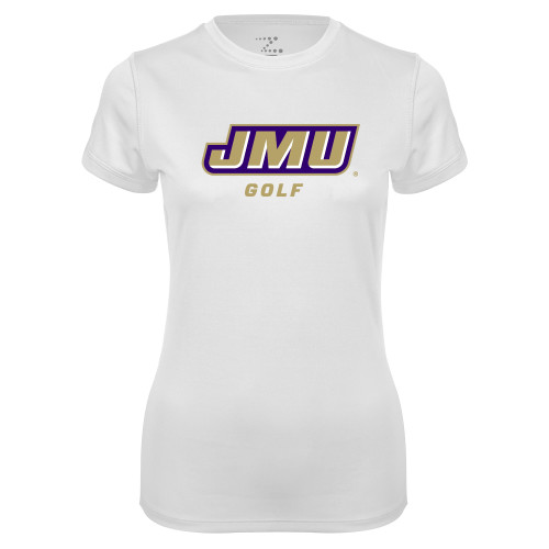  Womens White Performance Tee - Golf