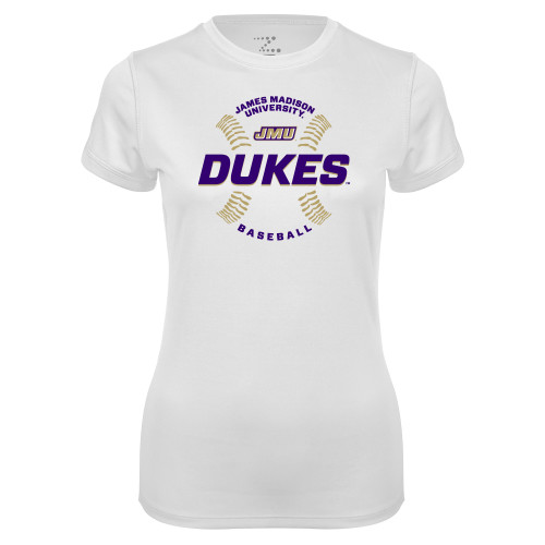 James Madison Womens White Performance T