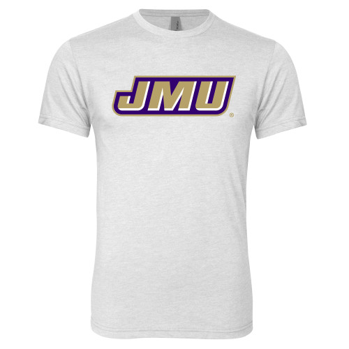 James Madison Next Level Heather White Triblend T