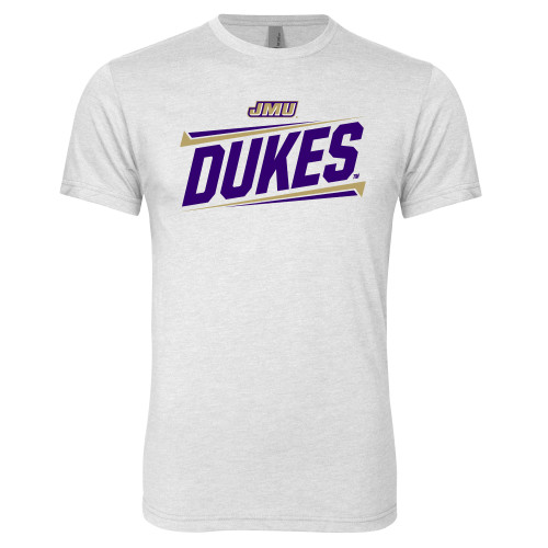 James Madison Next Level Heather White Triblend T