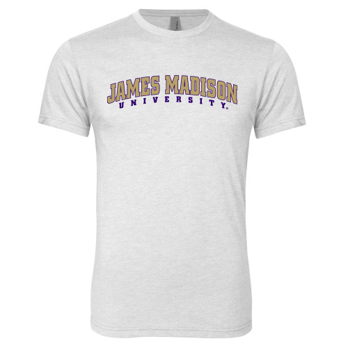 James Madison Next Level Heather White Triblend T