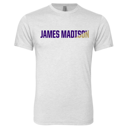 James Madison Next Level Heather White Triblend T