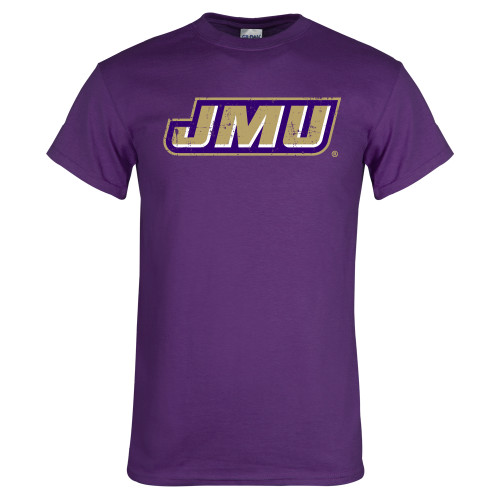  Purple T Shirt - Primary Logo Distressed