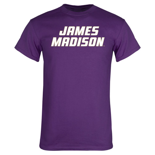  Purple T Shirt - Stacked James Madison