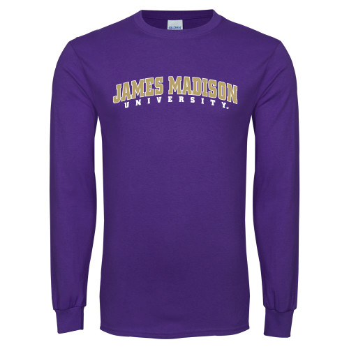  Purple Long Sleeve T Shirt - James Madison University Arched