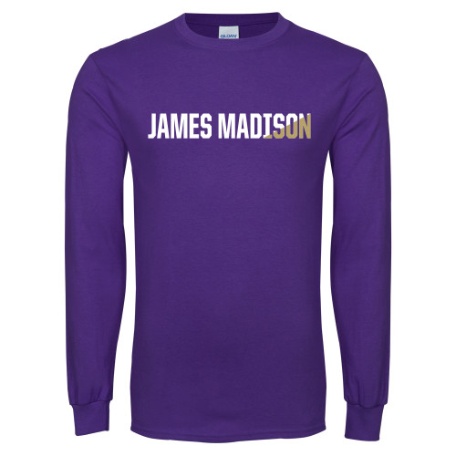  Purple Long Sleeve T Shirt - James Madison Two Tone