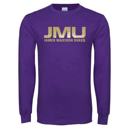  Purple Long Sleeve T Shirt - JMU James Madison Dukes Textured