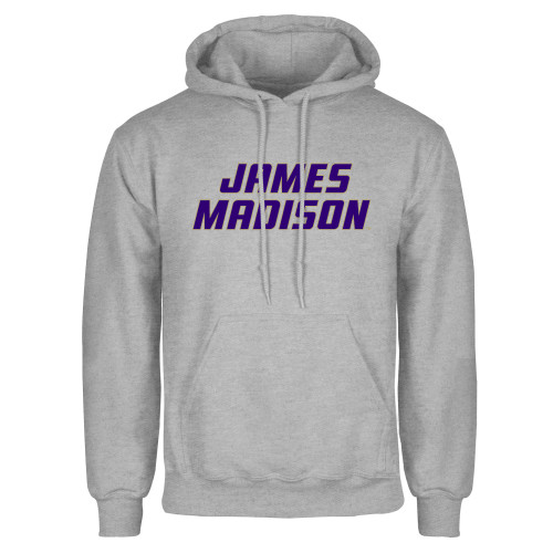  Grey Fleece Hoodie - Stacked James Madison