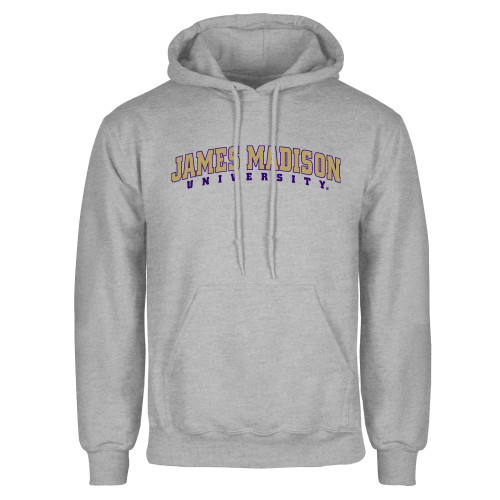  Grey Fleece Hoodie - James Madison University Arched