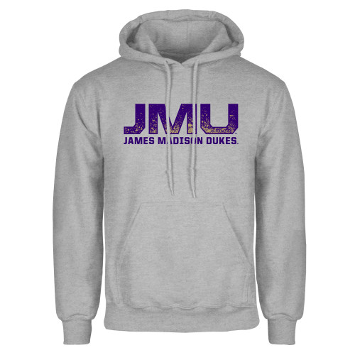  Grey Fleece Hoodie - JMU James Madison Dukes Textured