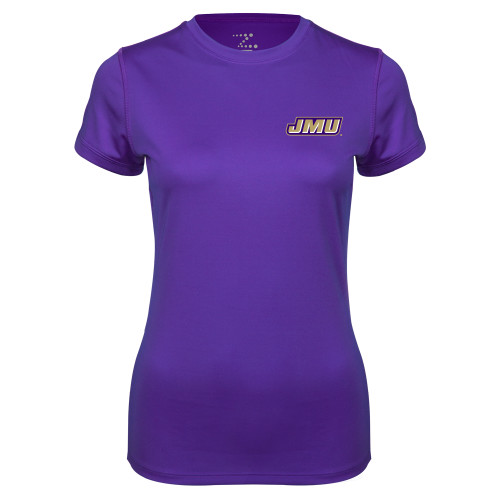  Womens Purple Performance Tee - Primary Logo